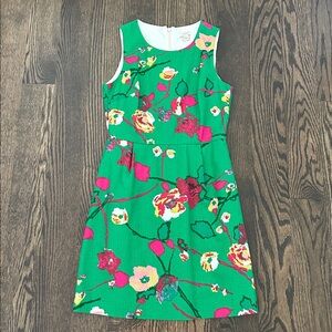 J. Crew Green Floral Dress
